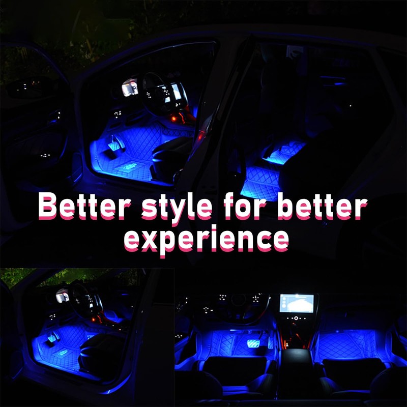 Sylvil Car LED Strip Light, 24 LEDs RGB Neon Interior