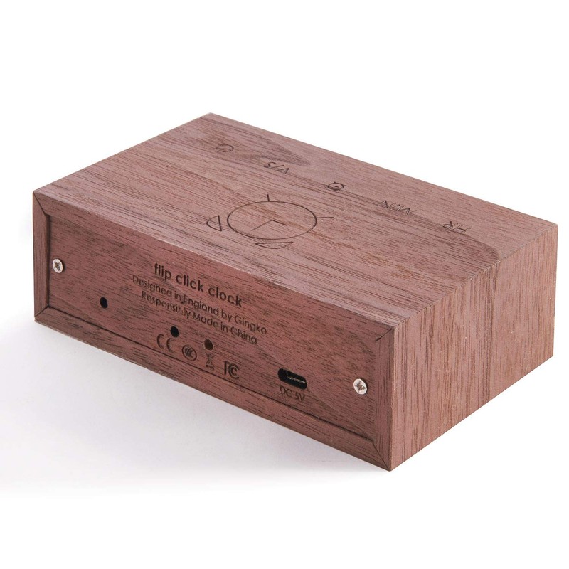 Gingko Design G003W8 Alarm Clock, Wood, Walnut, One size