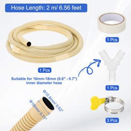 PATIKIL 6.5FT Air Condition Drain Hose Kit Universal AC Drain Hose with Y-Shaped Connector Drain Hose Extension Mini Split AC Ductless Heat Pump AC Drain HVAC Extender Yellow