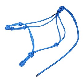 Knotty Girlz Horse Rope Training Halter - 4 Knot 1/4" Stiff Halter Cord - Used by Famous Trainers Multiple Sizes Multiple Colors(Blue, Yearling)