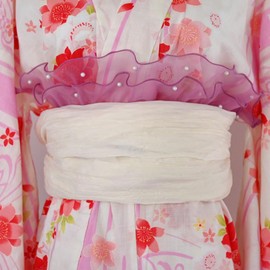 HOHO AYUMU Men's Waistband, Recessed Belt, Yukata Belt, 10 Colors, Single Item, Wrinkle, Yukata, Women's, Girls, Summer, Girls, Wrinkle, Adult, Children, Obi Lift → Purple, Free size