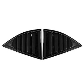 IKON MOTORSPORTS, Side Window Louver Compatible With 2010-2015 Chevy Camaro Coupe, Gloss Black Sun Shade Cover Windshield Scoop Pair, 2011 2012 2013 2014