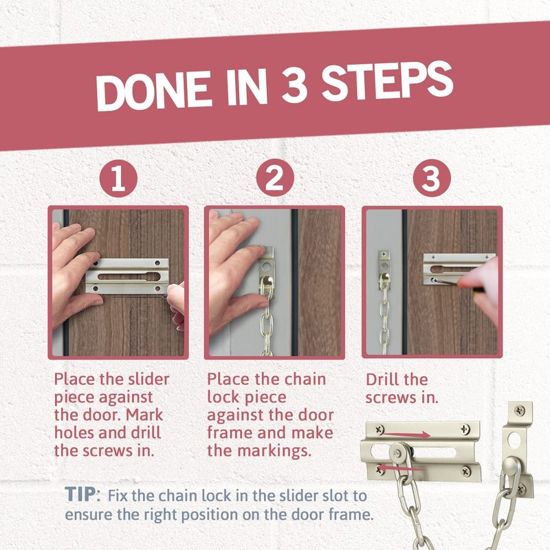 Jack N’ Drill Chain Door Guard with Lock - 2