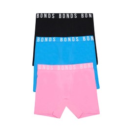 Bonds Women's Mid-Length Icons Boxer Brief Underwear with Cotton For Women, 3-Pack