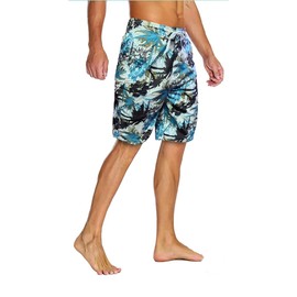 Royal Wear Men's Beach Board Shorts, Swim Trunks, Quick Dry Swimwear, Bathing Suits with Side Pockets. (XL, Turquoise)