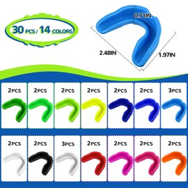 Pack de 30 protectores bucales para jóvenes, protectores bucales suaves, protectores de dientes de fútbol, suministros deportivos, protección bucal atlética para fútbol, baloncesto, boxeo, niños, adultos, 14 colores