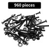 960-Piece M2 Screws Set, Countersunk Screws Nuts Set, Black Hexagon