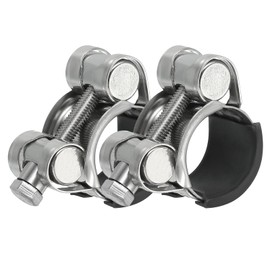 PATIKIL 20-22mm T-Bolt Hose Clamp, 2 Pack Rubber Cushioned Intake Intercooler Pipe Tube Clamps 304 Stainless Steel Radiator Hose Clamp for 0.79"-0.87" Pipe
