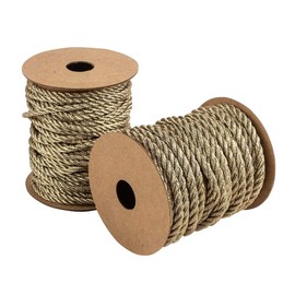 Ideen mit Herz Cord Ribbon | 2 Rolls | Metallic Cord | Gift Ribbon | Roll 1: Diameter 2.5 mm, 3 m Long | Roll 2: Diameter 2 mm, 4 m Long (Gold)
