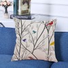 Ofocam Decorative Square Throw Pillow Covers Birds Wildlife Cartoon Tree