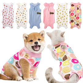SCHIB Traje de Recuperación para Perros y Gatos, Transpirable y Elásticos, para Aliviar la Ansiedad, Protección de Heridas Abdominales y Enfermedades de la Piel, Lindo Traje de Cirugía para Gatos
