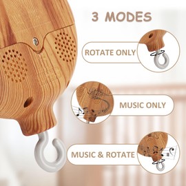 Baby Mobile Rotary Music Box Imitation Wood with Rotating Hook Crib Mobile Motor