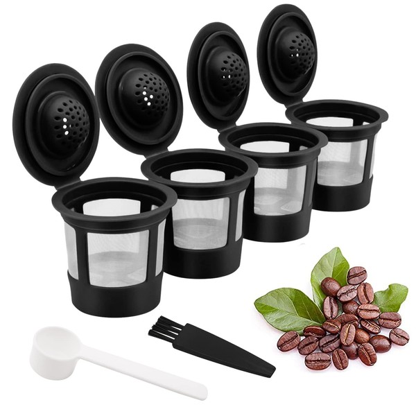 Cápsula de café Recargable 4 Pack, Filtros de Café Reutilizable,con