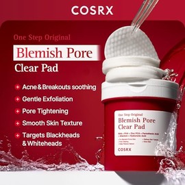 COSRX OneStep Original - Almohadilla transparente de poros manchados, 100 almohadillas, almohadilla facial de doble cara para exfoliación, cuidado de 
