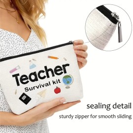 Unbranded Teacher Survival Kit Appreciation Gift Pencil Pouch Cosmetics Waterproof bag
