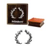 Printtoo Diary Card Leaf Wreath Pattern Square Wooden Rubber Stamp