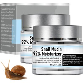 snail mucin 92% moisturizer daily face gel cream, baba de caracol facial, crema reparadora con mucina de caracol al 92% para todo tipo de pieles, paquete de 2