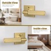 Bak Bo Interior Privacy Door Handle with Lock, Indoor Knurled