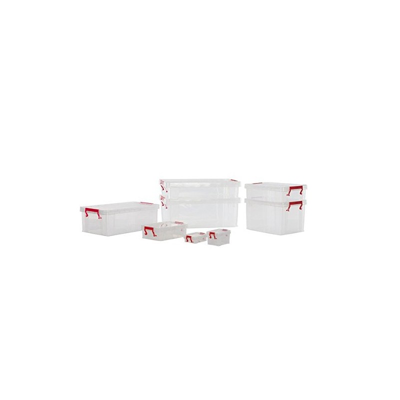 Whitefurze Allstore Container with Silver Clamp, Plastic, Natural, 0.3 Litre