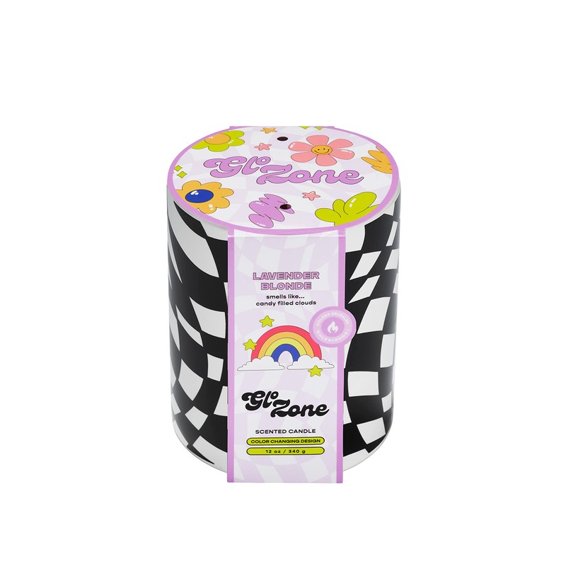 Glo Zone Slow Color-Changing Ceramic Scented Candle, 12 oz -