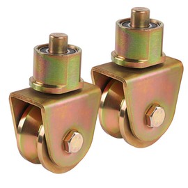 Skelang Sliding Gate Wheels 2.5”, V Groove Caster with 360 Degree Rotational Stem, V Track Gate Roller for Foldable Sliding Gate, Total Load Capacity 1320 Lbs, Pack of 2