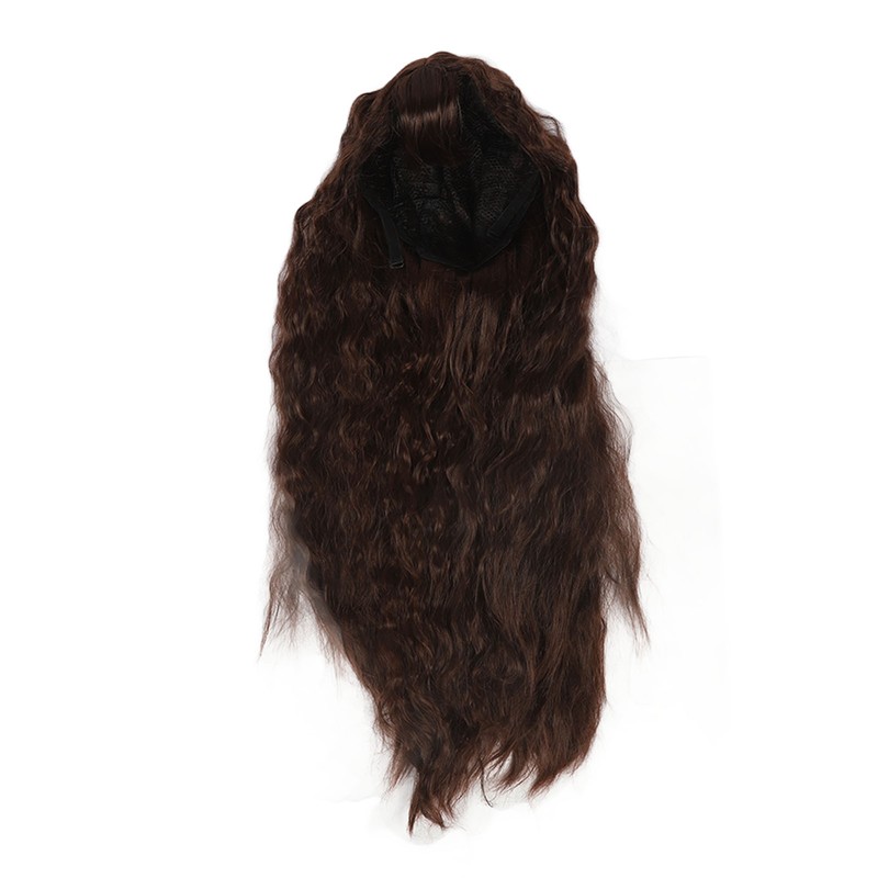 Women Long Brown Wavy Wig Heat Resistant Soft Fluffy Brown