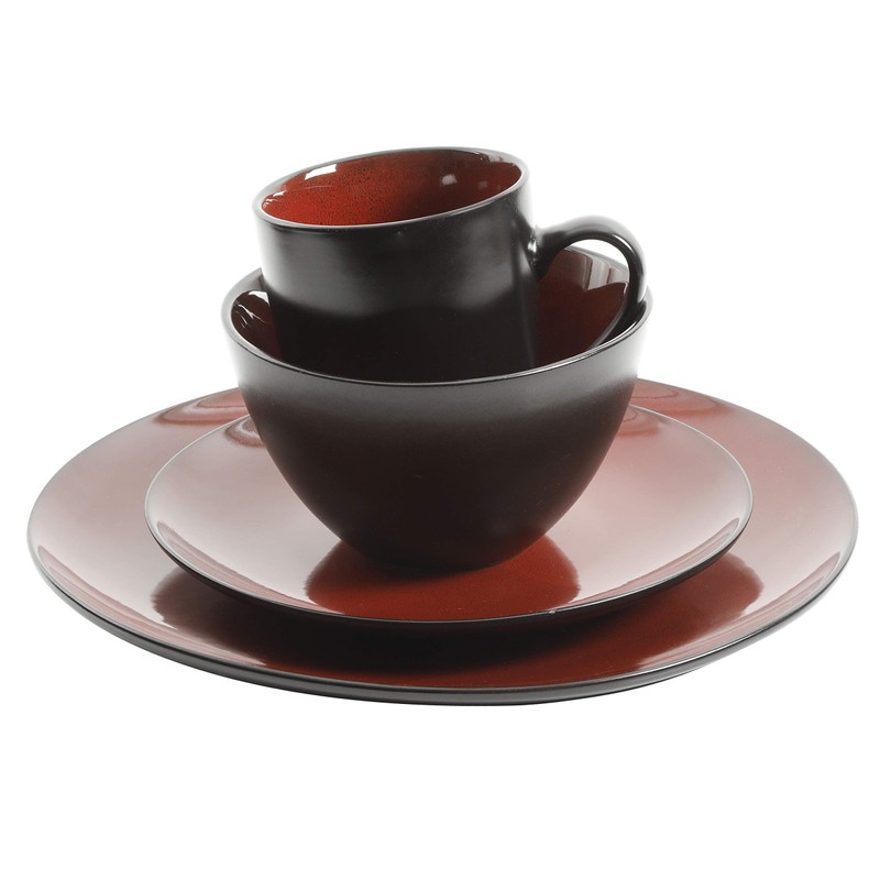 Gibson Elite Soho Lounge Round Reactive Glaze Stoneware Dinnerware Set,