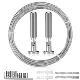 Tapvai 5 m Wall Mount Set, Stainless Steel Curtain Wire, Curtain Steel Cable, for Curtain, Washing Line, Tension Wire, Photo Wire, Shower Curtains