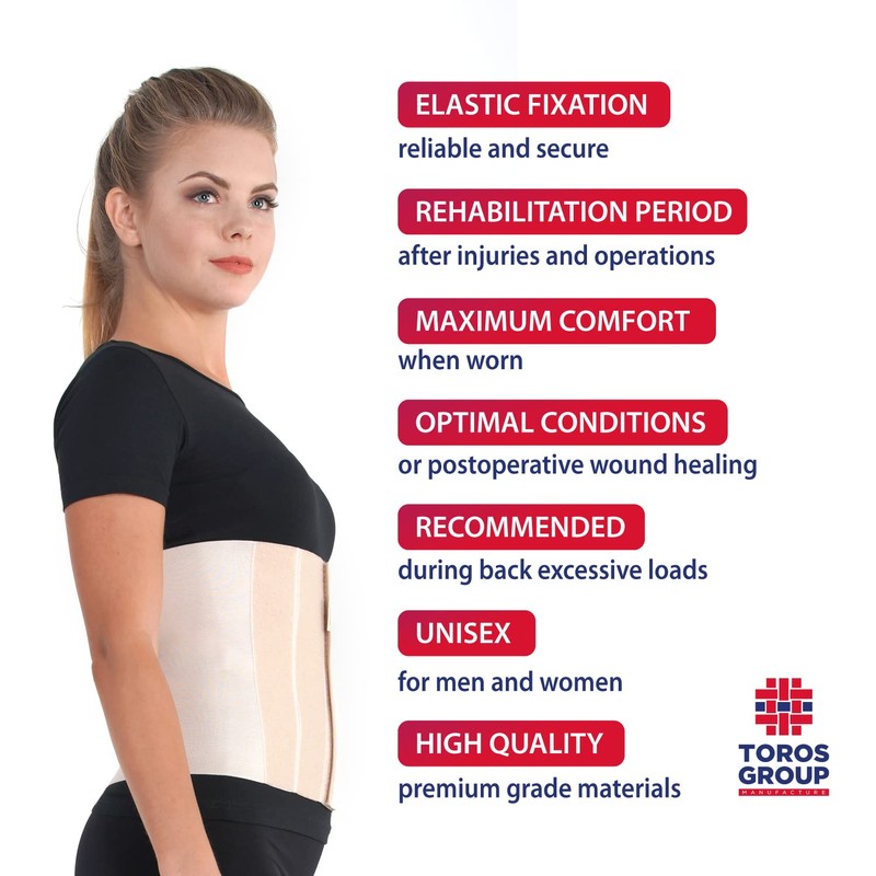 TOROS-Group Elastic 24 cm Abdominal Binder/Postpartum & Post Operative Belly