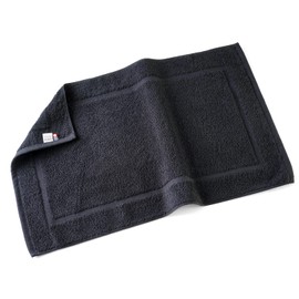 oruta Imabari Bath Mat, Certified Hotel Air, Imabari Towel, Made in Japan, Thick, Washable, Terry Cloth, Water Absorbent, Quick Drying, 100% Cotton (Black)