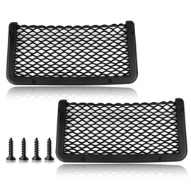 mxiixnai ABS Plastic Frame Automotive Cargo Nets Car Net Pocket Phone Car Mesh Net Holder RV Storage Boat Cargo Pocket Organizer Framed Mesh Net Pocket with Screws for Auto RV Net(2, 9 x 4 Inch)