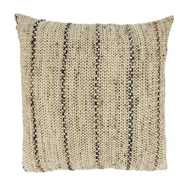 Fennco Styles Casual Woven Striped Cotton Decorative Throw Pillow Cover 20" W x 20" L - Natural Cushion Case for Home, Couch, Bedroom, Living Room and Office Décor