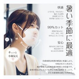 [GINZA STYLE] 冷感マスク 夏用 マスク 冷感 20枚入 接触冷感マスク やや小さめサイズ (スノーホワイト×ネイビー, 20枚入)