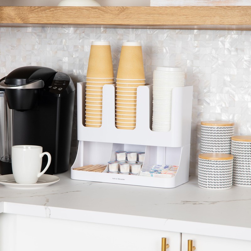 Mind Reader Cup and Condiment Station, 13 Inch Countertop Coffee