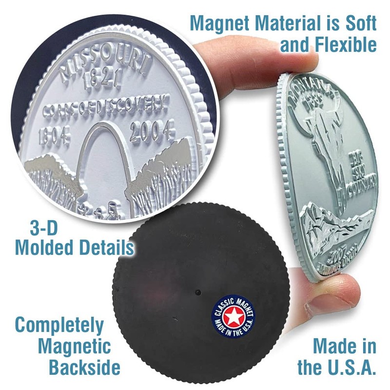 Arizona State Quarter Magnet by Classic Magnets, 2.5" Diameter, Collectible