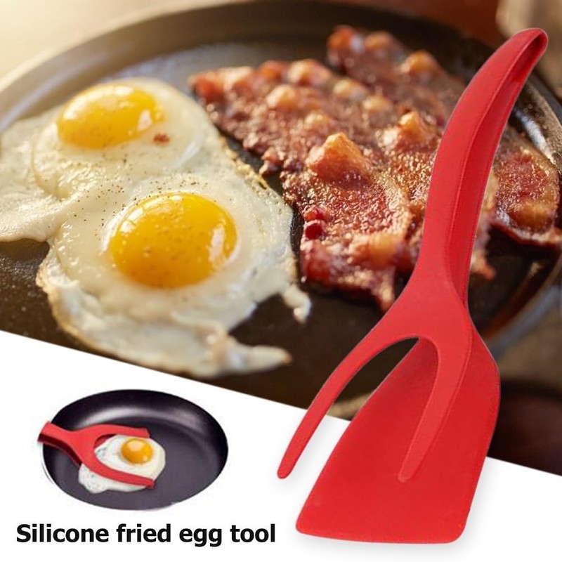 2 Pcs Egg Flipper Spatulas, 2 in 1 Grip and