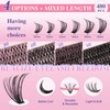 Crislashes V02 Eyelash Extensions Set, 480 Pieces, 10-18 mm, Cluster
