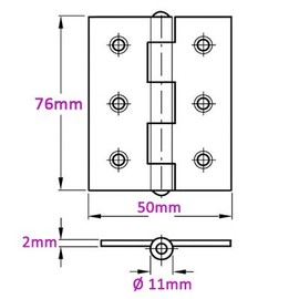 3 Pairs of Door Hinge 3" 75mm Ball Bearing Hinges Polished Chrome Suit Internal Doors Pair (3)