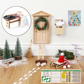 Nordstern Elf Door Set – Complete set including Baking Set, Elf Letters, Construction Site, Advent Calendar, Magic Door, Signs and More Accessories for the Advent Season, DIY Decorations for Christmas