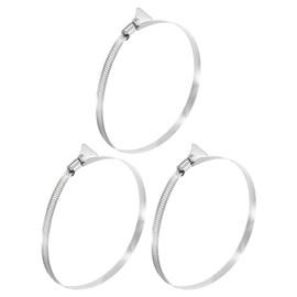 sourcing map 3Pcs Stainless Steel Hose Clamps Worm Gear Hose Clamp, 155-178mm (6-1/8"to 7") Adjustable Thumb Screw Key Type Clamps Fuel Line Clamps 12mm Bandwidth for Plumbing, Automotive