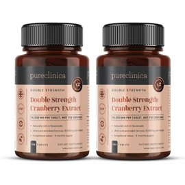 Double Strength Cranberry Extract 10,000mg x 360 Ultra Concentrated Tablets (2 Bottles of 180) - 12 Months Supply
