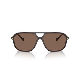 Vogue Eyewear Men's VO5531S Aviator Sunglasses, Transparent Dark Brown/Dark Brown, 60 mm