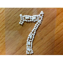 Craftbuddy US 2pcs Number 7" Self Adhesive Pearl Numbers Diamante Crystal Rhinestone Gems