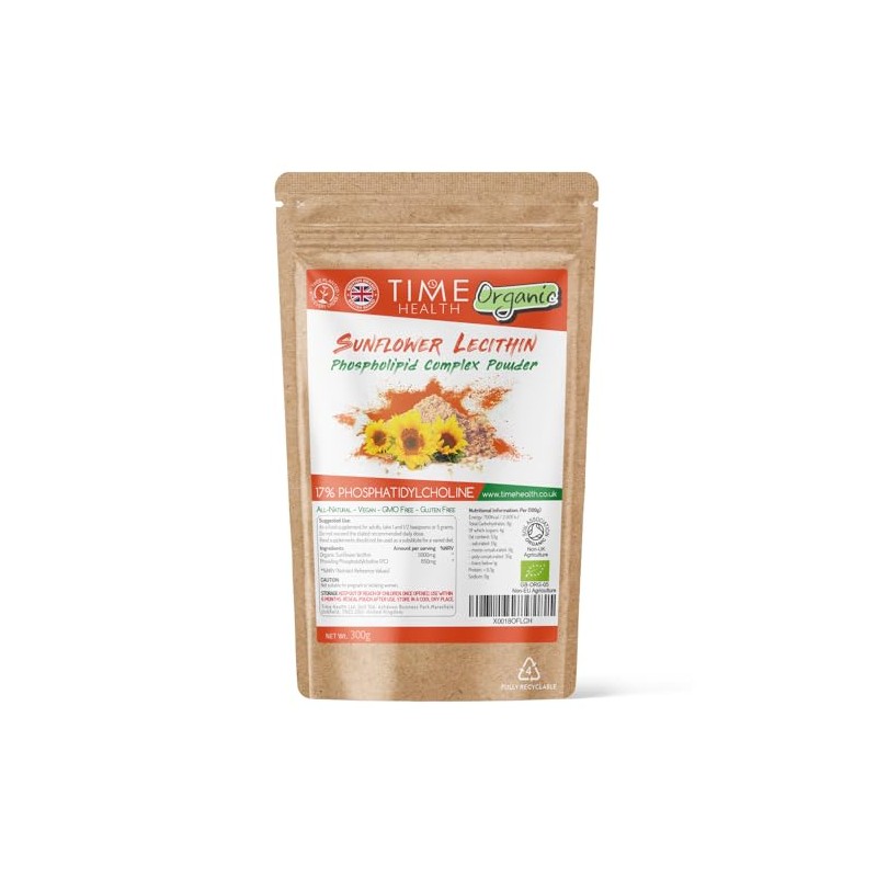 Organic Sunflower Lecithin Powder - 17% Phosphatidylcholine - Vegan -