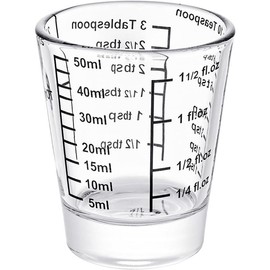 Mini Measure Heavy Glass, 32-Incremental Measurements Multi-Purpose Liquid and Dry Measuring Shot Glass, Red(Pack of 2) - Color: Black