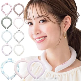 b1-46261 Ice Neck Ring, Cool Ring, Cool, 28°C, Ice Neck Ring, Refreshing Ring, Ice Neckband, Reusable, Cooling, Countermeasure Against Heat, Unisex, Kids, Kids, Adults, Men, Women (Gradation) Sky
