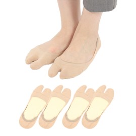 [MKY factory] 2 Pair Set Women's Footcover, Non-Slip, Cover Socks, Shallow Shoes, Pumps, Spring, Summer, 9.1 - 9.8 inches (23 - 25 cm), beige
