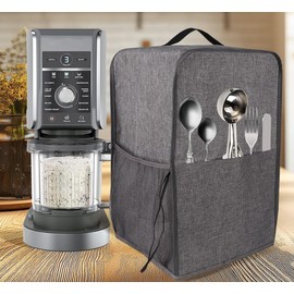 KochSync Premium Dust Cover for Ninja CREAMi NC501/NC301/NC299AMZ - Grey Protective Cover with 4 Pockets, Waterproof & Antibacterial (Oxford Cloth + EVA)