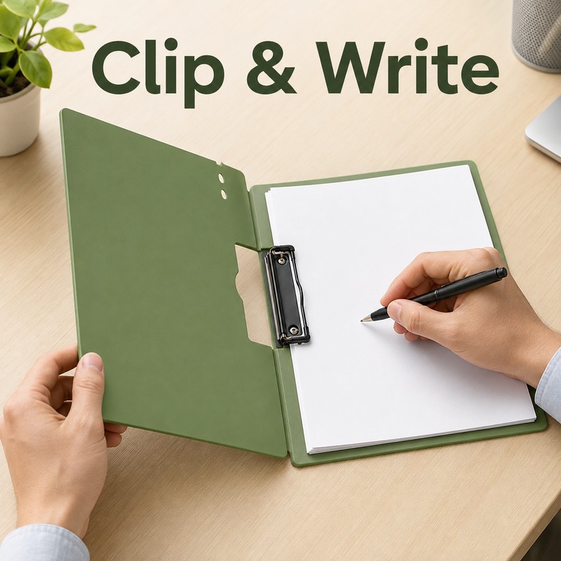 A4 Clipboard Folder with Protective Cover, Plastic Document Organizer and