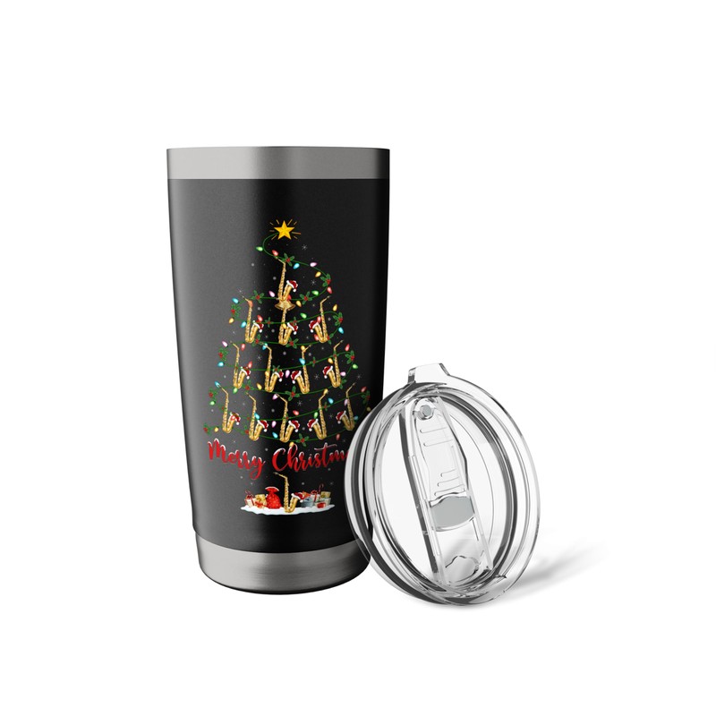Saxophone Xmas Lights Santa Musical Saxophone Christmas Tree Stainless Steel